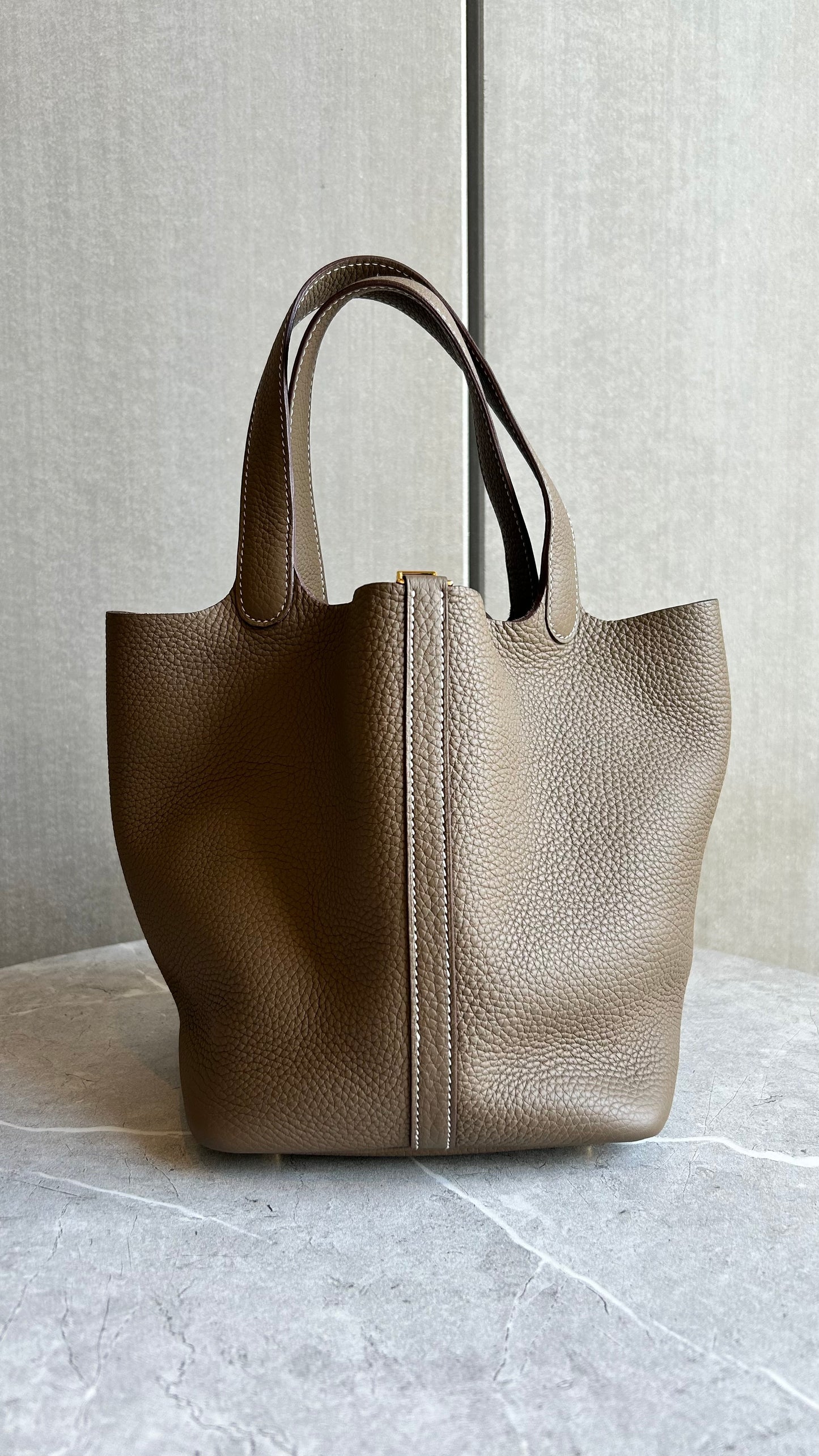 【HERMES】ピコタンロックMM エトゥープ ゴールド金具#485