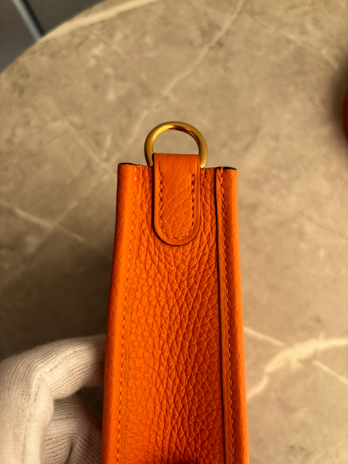 【HERMES】エヴリンtpmオレンジ/ゴールド金具 #796