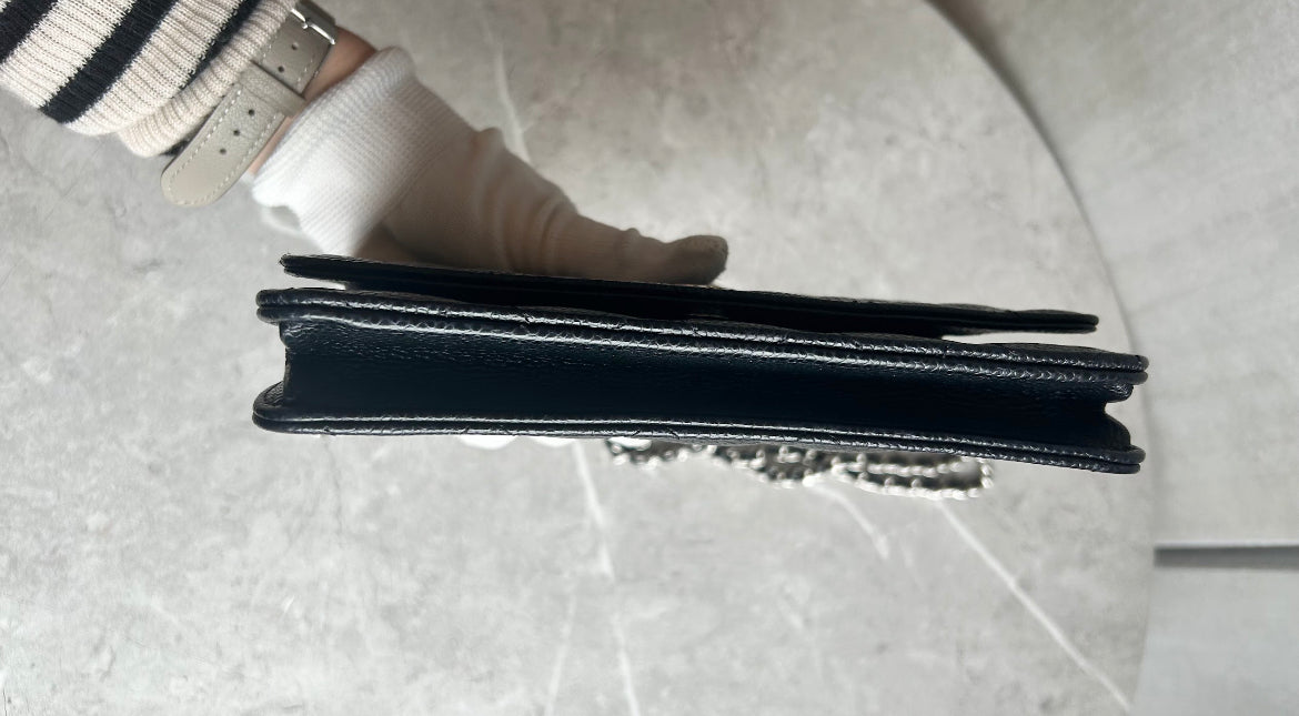 チェーンウォレット キャビアスキン シルバー金具#1031