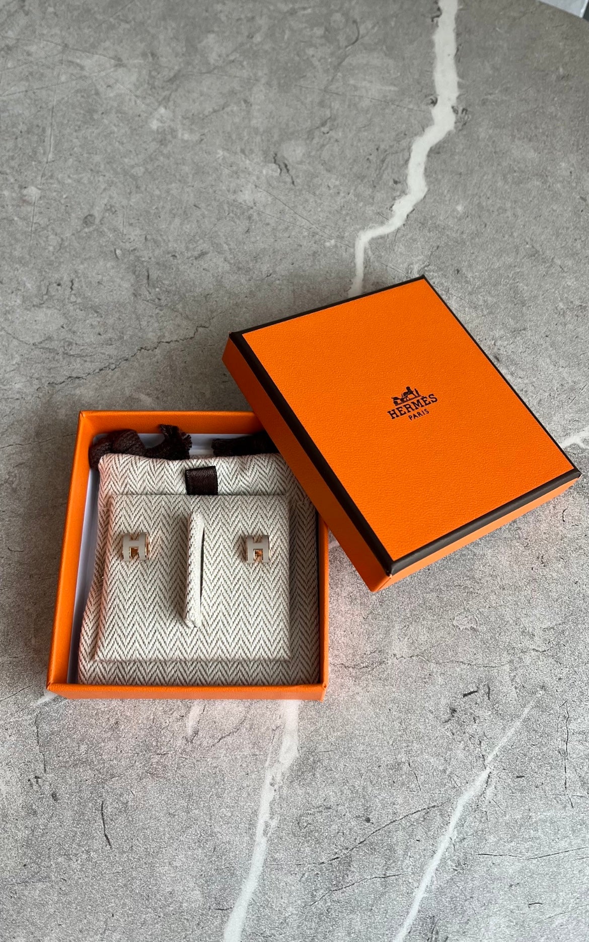 ポップHピアスミニ/マロングラッセ/ピンクゴールド金具 #1103