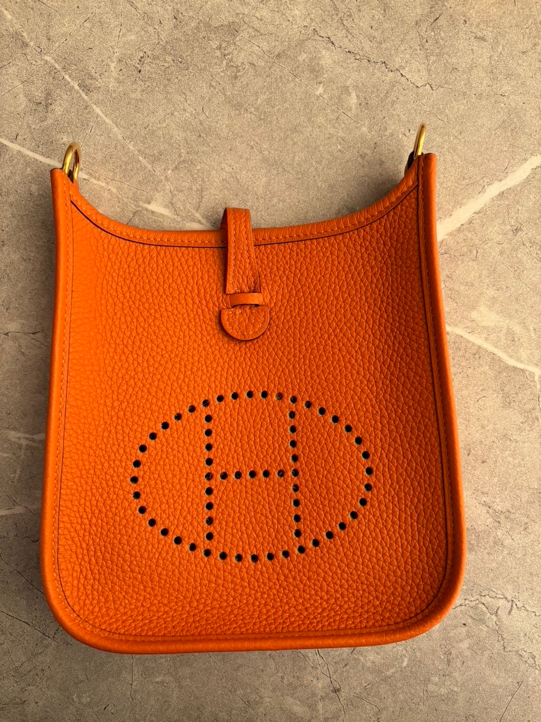 【HERMES】エヴリンtpmオレンジ/ゴールド金具 #796