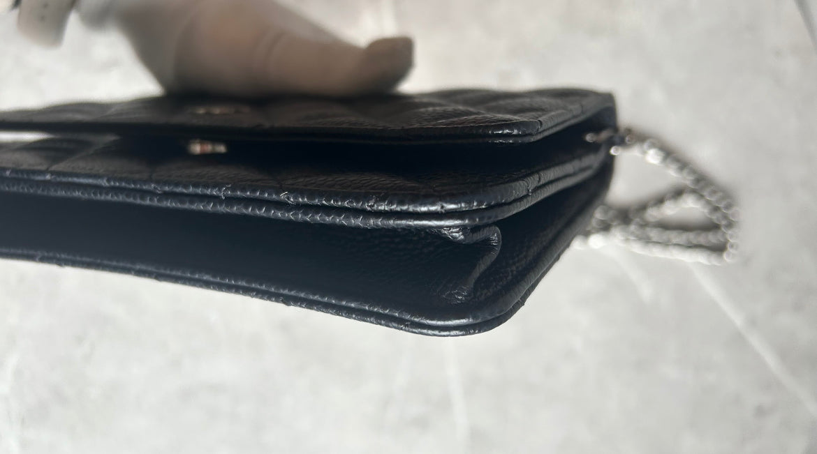 チェーンウォレット キャビアスキン シルバー金具#1031