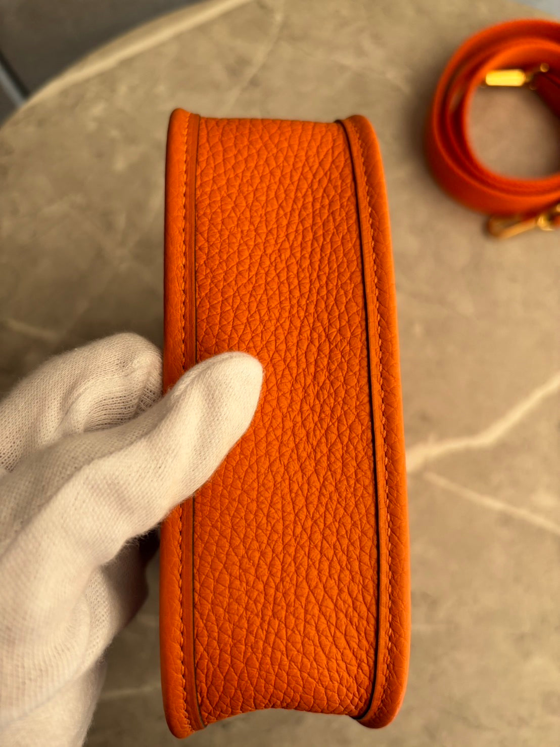 【HERMES】エヴリンtpmオレンジ/ゴールド金具 #796