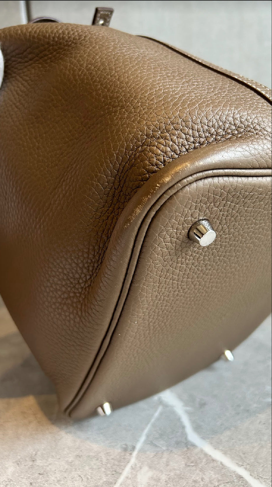 【HERMES】ピコタンロックMM エトゥープ シルバー金具#506
