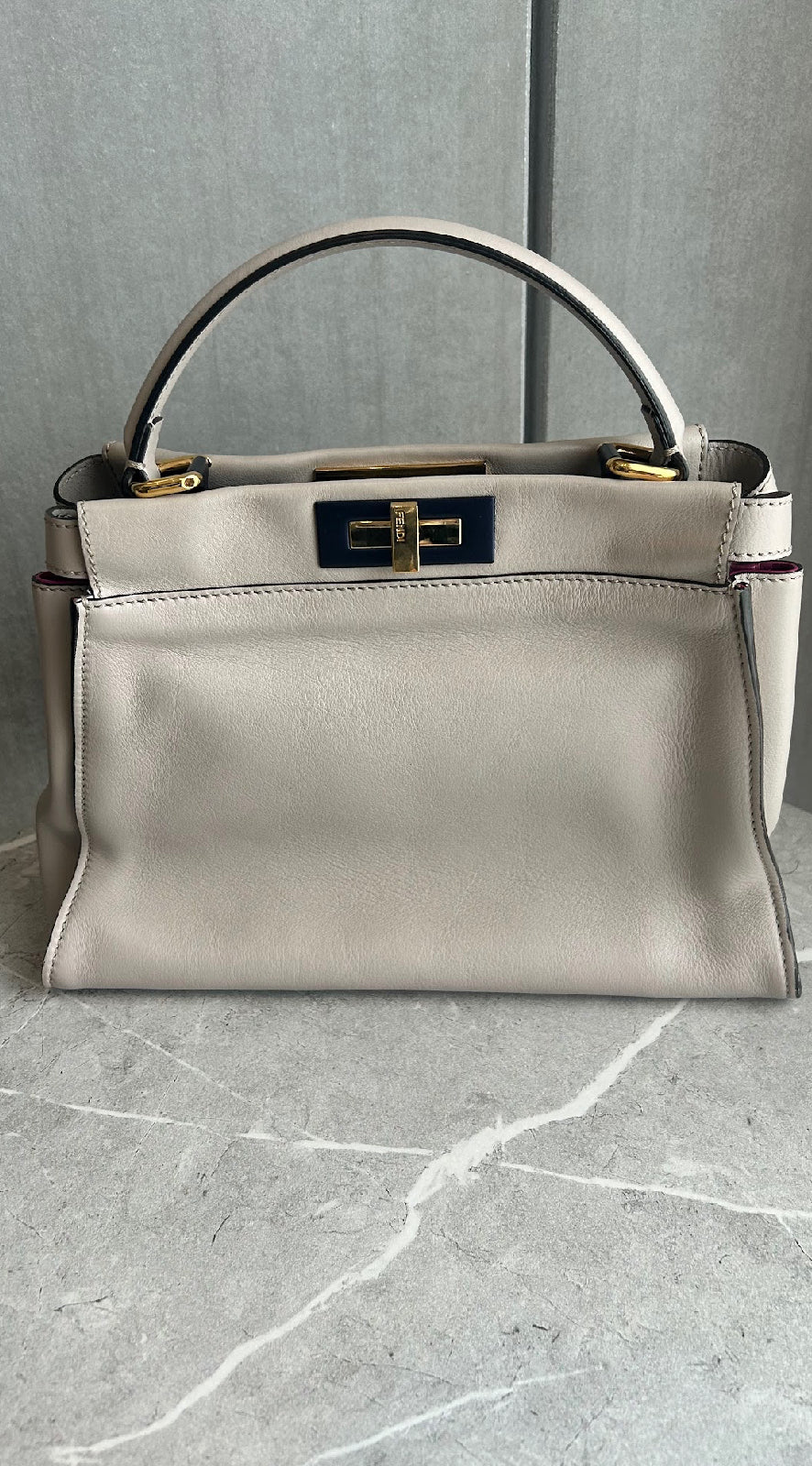 【FENDI】ピーカブー/ピンクベージュ系/ゴールド金具 #1323