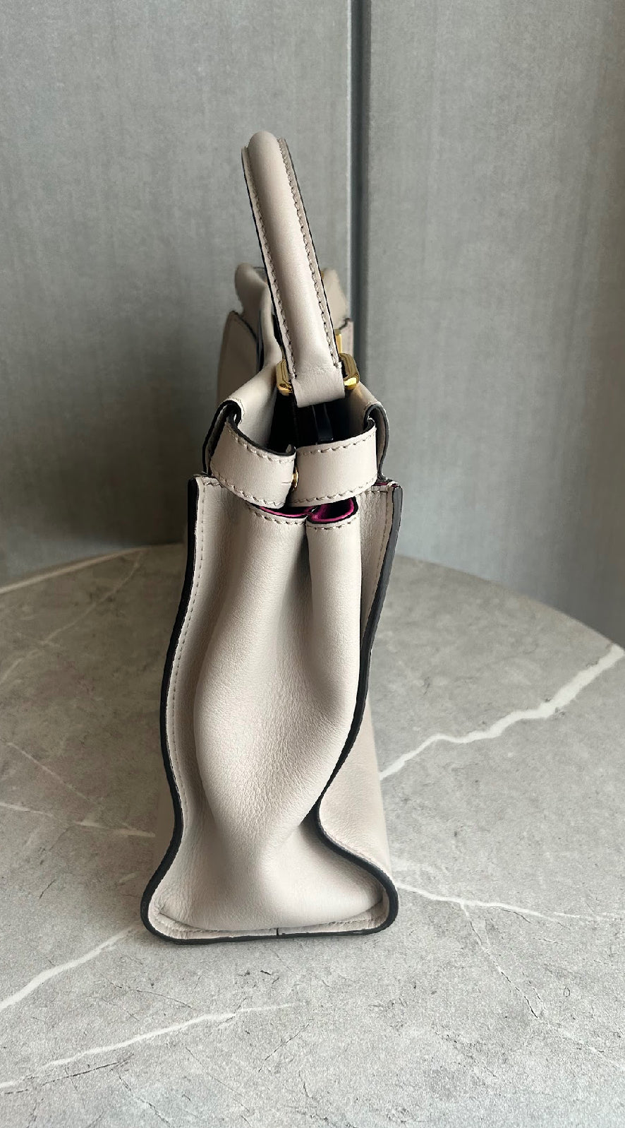 【FENDI】ピーカブー/ピンクベージュ系/ゴールド金具 #1323