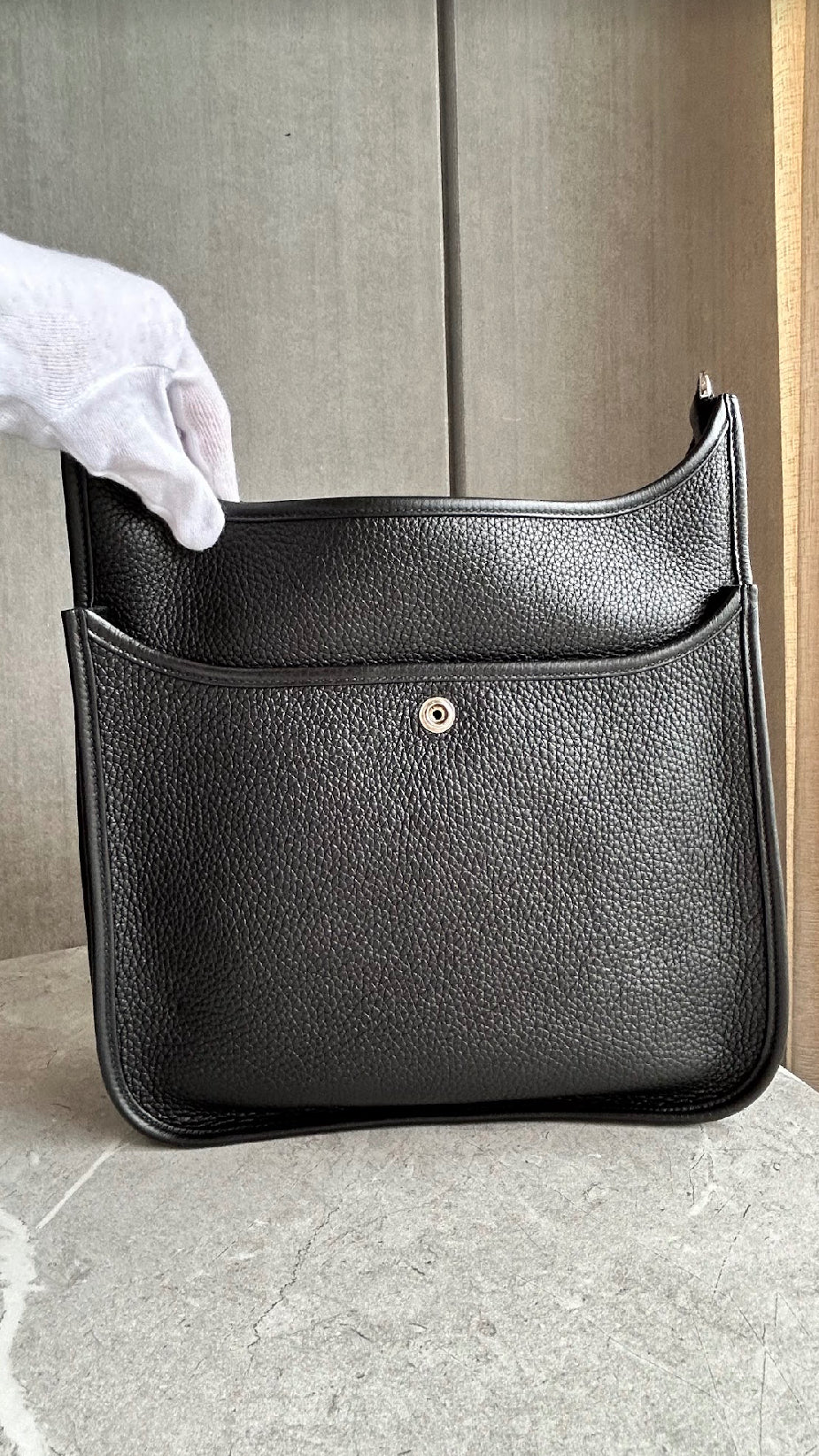【HERMES】エヴリンPM ノワール シルバー金具