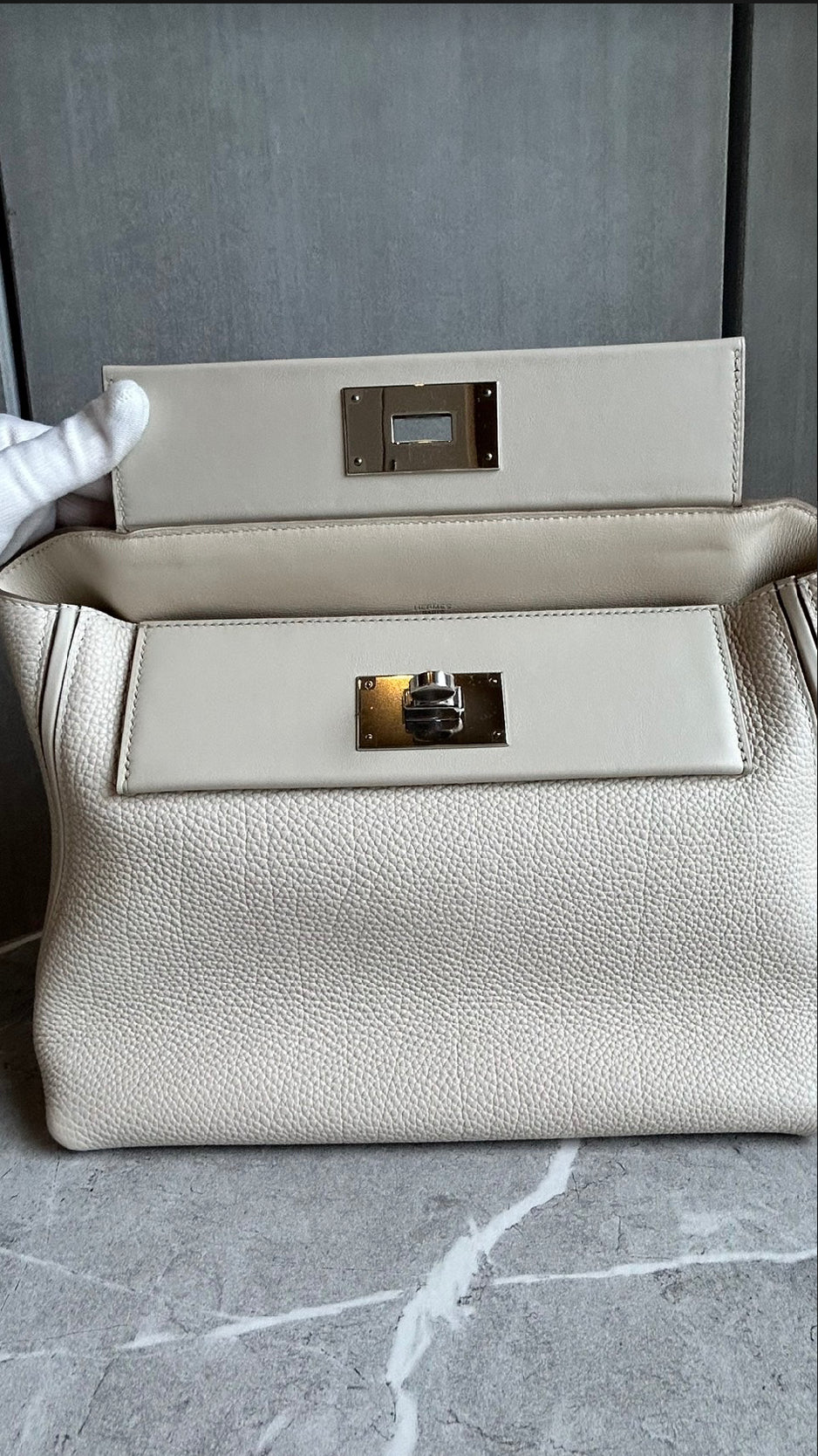 【HERMES】ヴァンキャトル29 べトン クレ シルバー金具