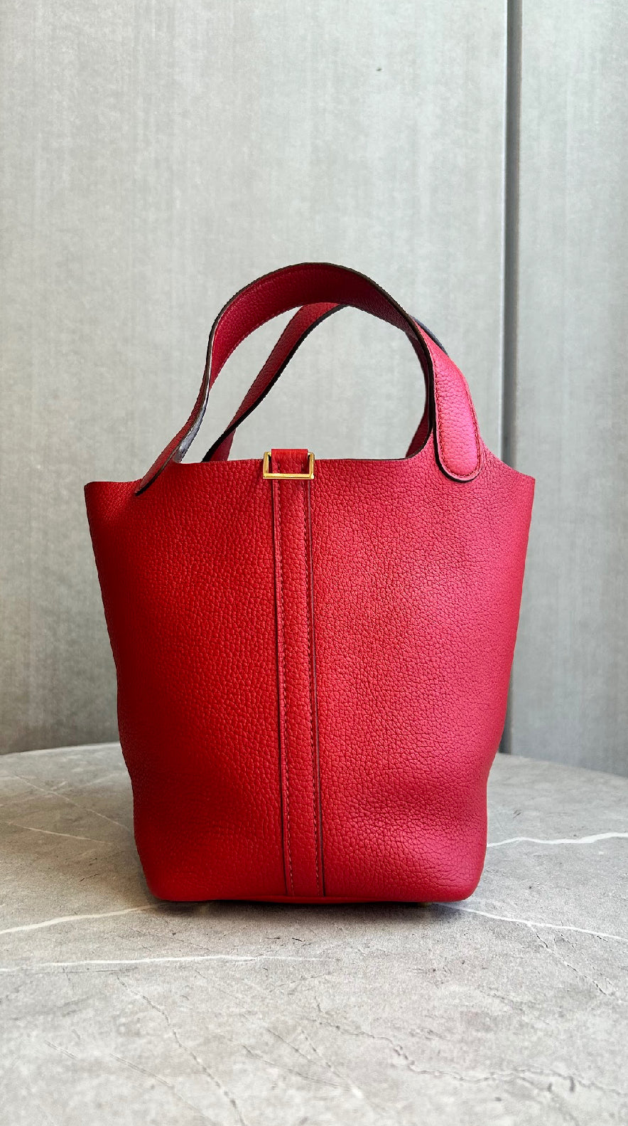 【HERMES】ピコタンロックPM/ルージュカザック/ゴールド金具 #778