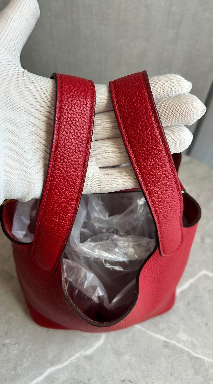 【HERMES】ピコタンロックPM/ルージュカザック/ゴールド金具 #778