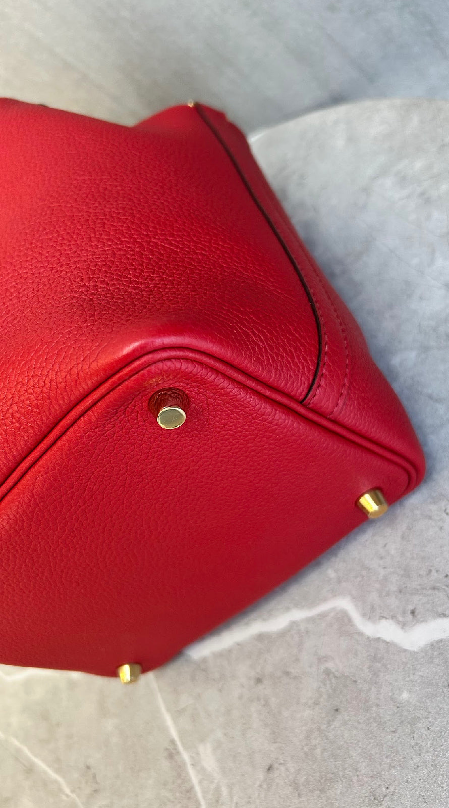 【HERMES】ピコタンロックPM/ルージュカザック/ゴールド金具 #778
