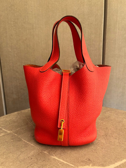 【HERMES】ピコタンロックPM/ローズテキサス/ゴールド金具 #792