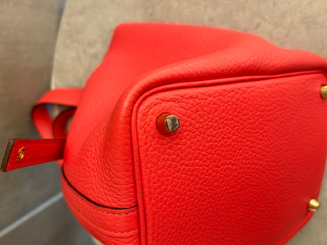 【HERMES】ピコタンロックPM/ローズテキサス/ゴールド金具 #792