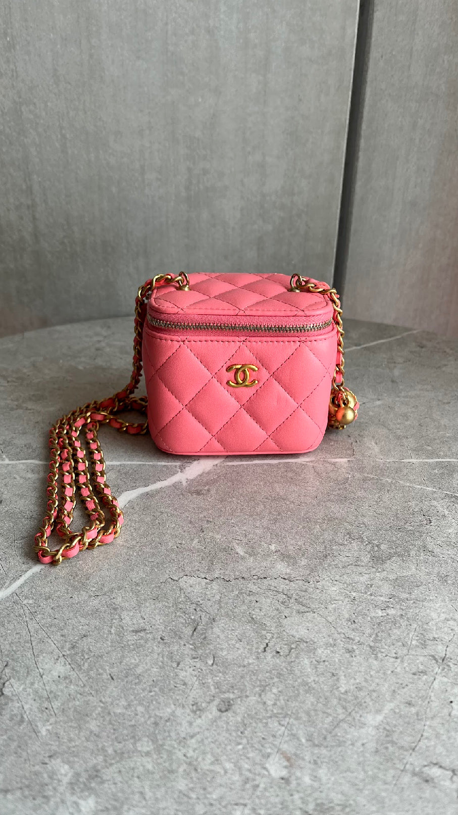【CHANEL】バニティ/ピンク/ゴールド金具 #965