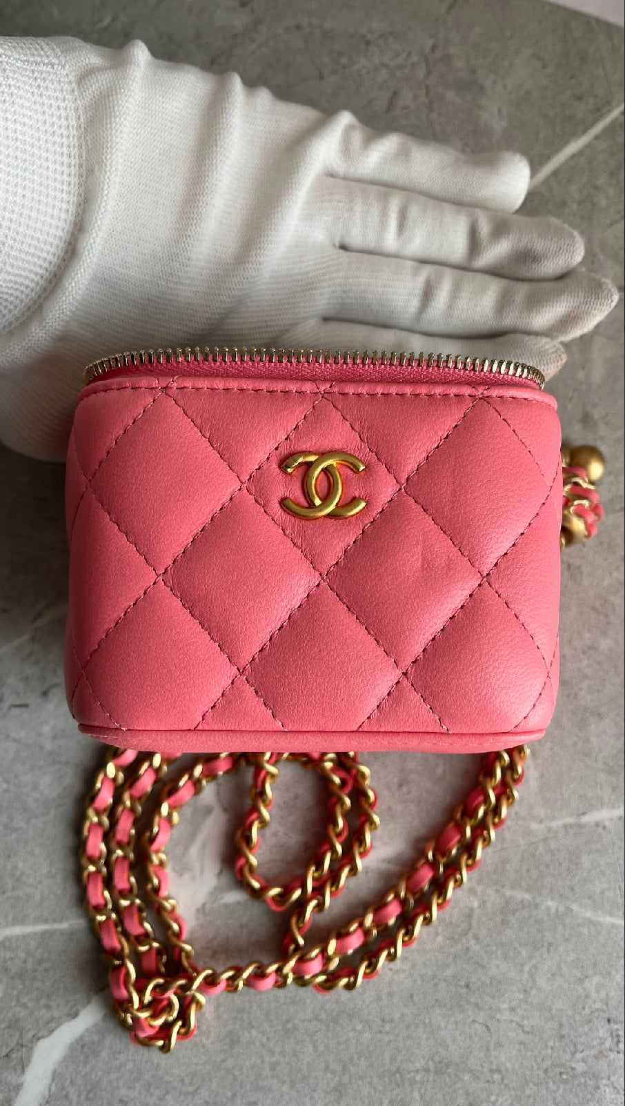 【CHANEL】バニティ/ピンク/ゴールド金具 #965