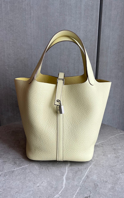 HERMES ピコタンロックMM ジョーヌミルトン　シルバー金具#1215