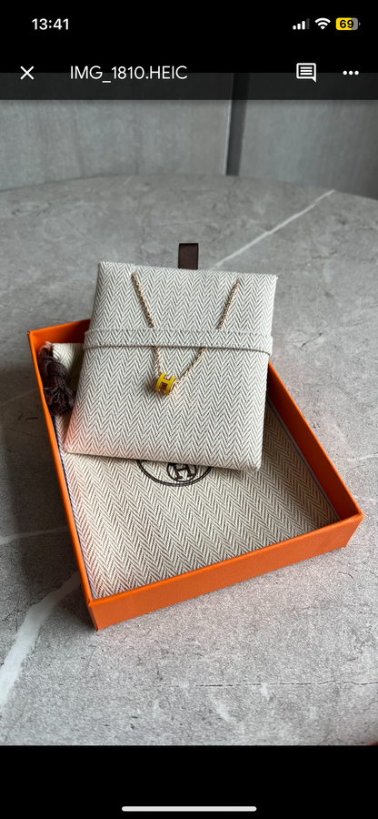 【Hermes】ポップHネックスレス ジョーヌナプル/ローズゴールド HERMES ポップHネックレス ジョーヌナプル/ローズゴールド#1002