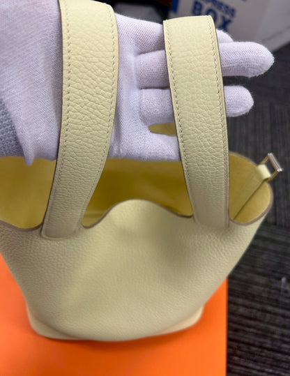 HERMES ピコタンロックMM ジョーヌミルトン　シルバー金具#1215