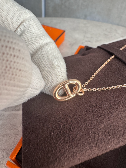 HERMES　PM　ファランドールネックレス/PG金具　＃1953