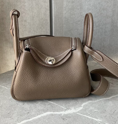 HERMES	リンディ ミニ	エトゥープ シルバー金具/トリヨンクレマンス＃2421