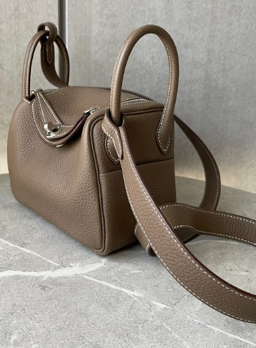 HERMES	リンディ ミニ	エトゥープ シルバー金具/トリヨンクレマンス＃2421
