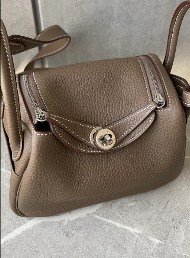 HERMES	リンディ ミニ	エトゥープ シルバー金具/トリヨンクレマンス＃2421