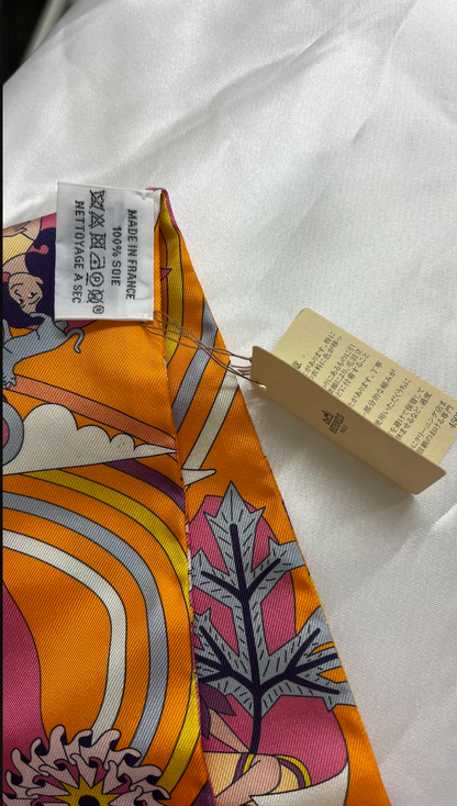 HERMES　ツイリー　空飛ぶカレ　オレンジ　＃2496