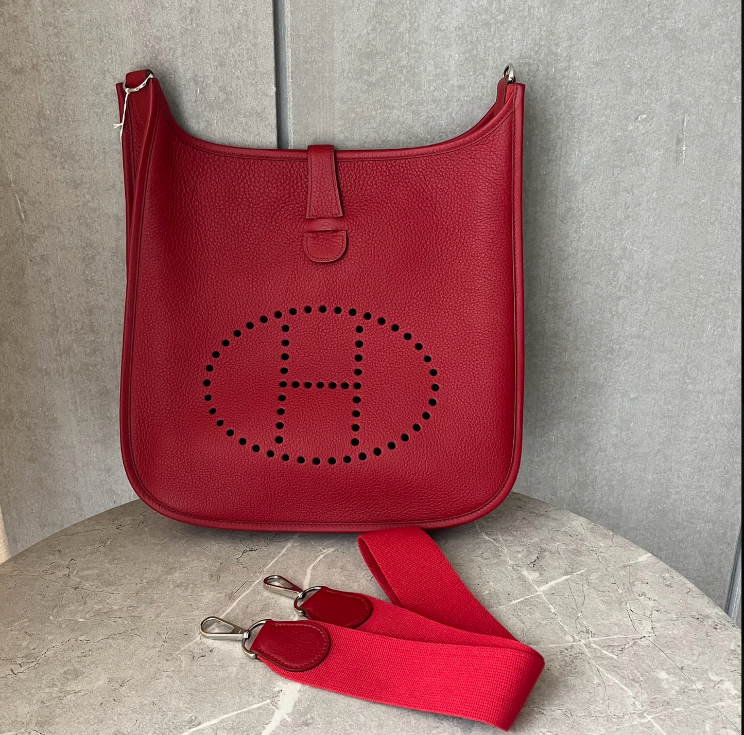 HERMES　エヴリン　3GM・ルージュガランス・シルバー金具　＃2596