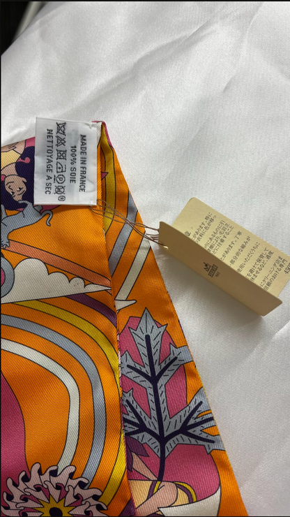 HERMES　ツイリー　空飛ぶカレ　オレンジ　＃2496