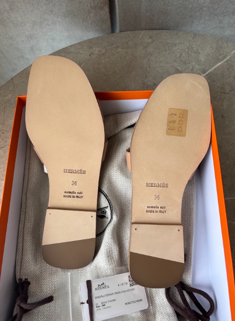 #2711 HERMES オランサンダル 36 ベージュペルリノ