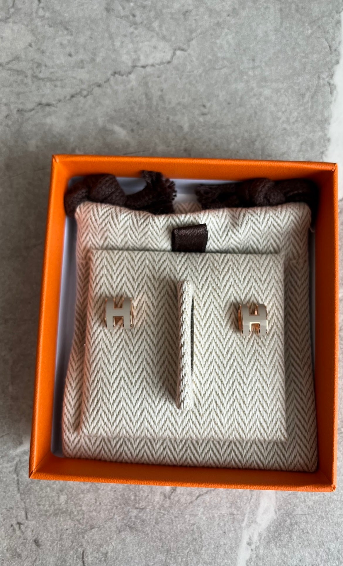 ポップHピアスミニ/マロングラッセ/ピンクゴールド金具 #1103