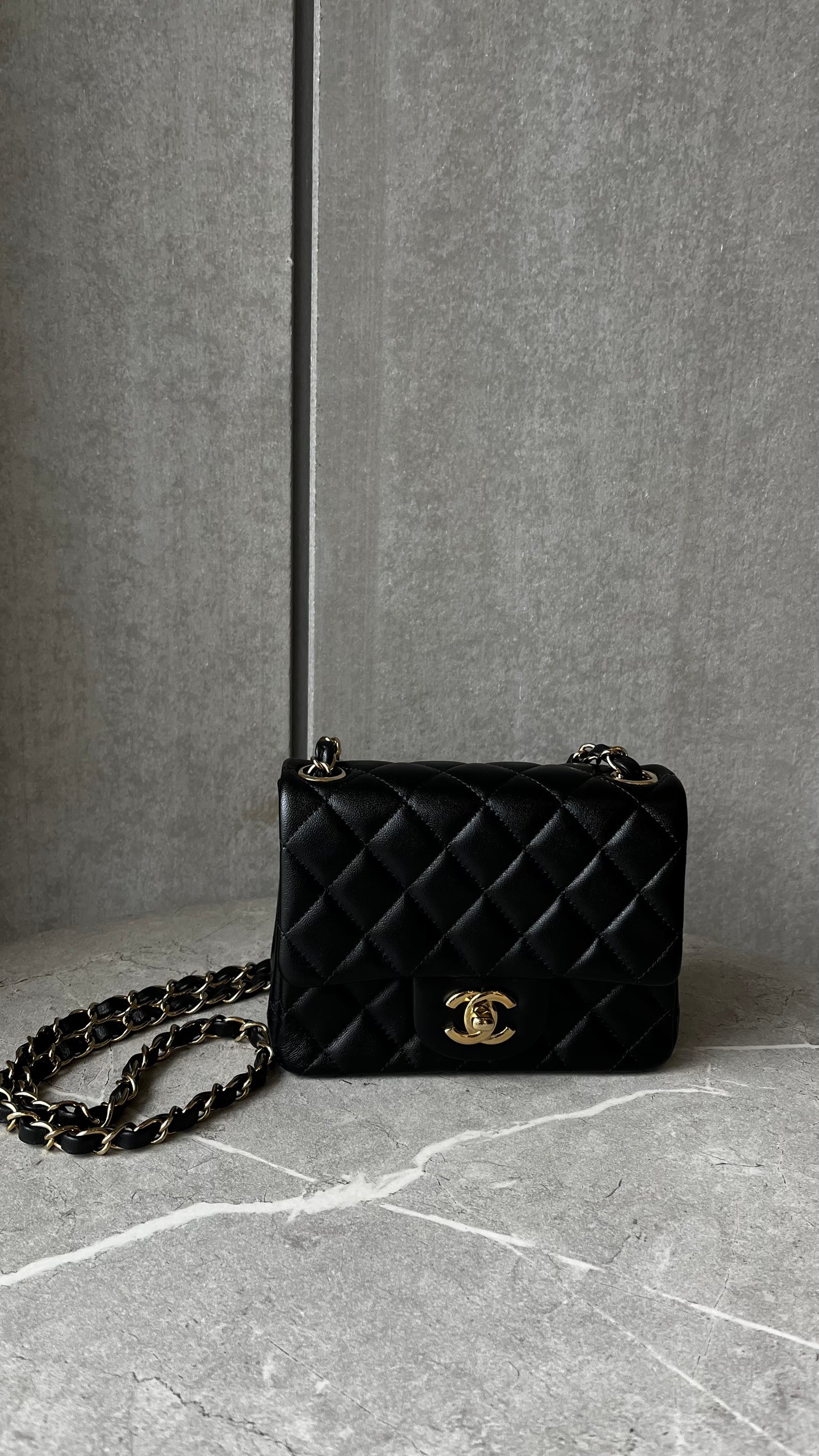 CHANEL ミニクラシックハンドバッグ シャンパンゴールド#2415