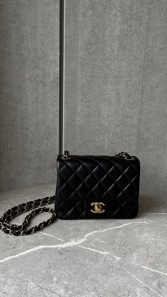 CHANEL ミニクラシックハンドバッグ シャンパンゴールド#2415