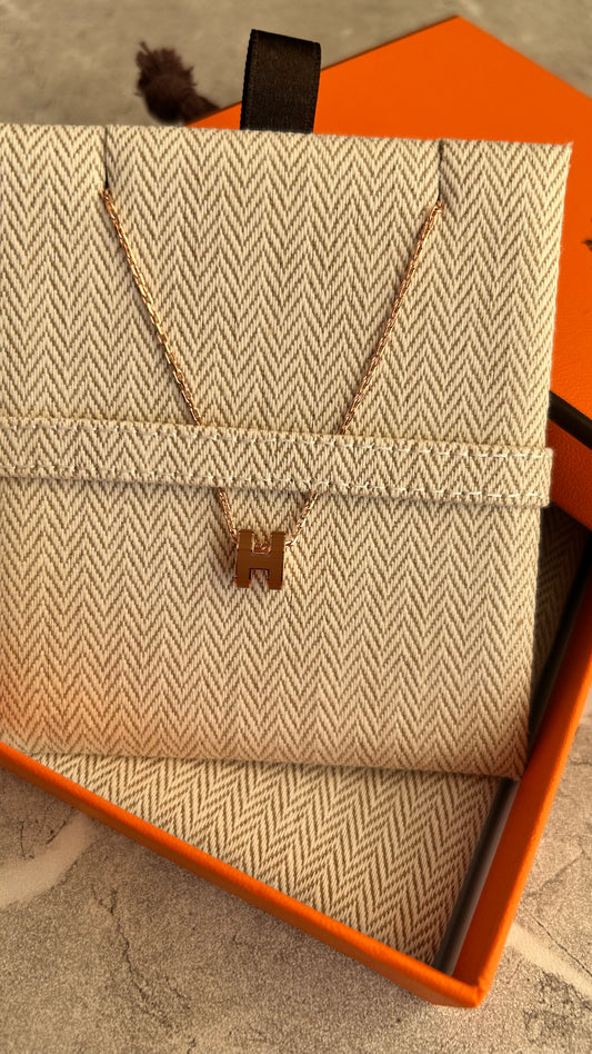 HERMES ポップHネックレスミニ　ニューゴールド#761