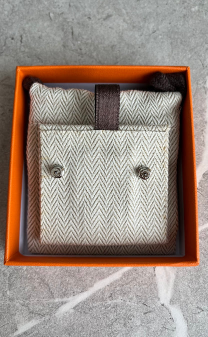 HERMES ポップHピアス　ブラン　シルバー金具#1200