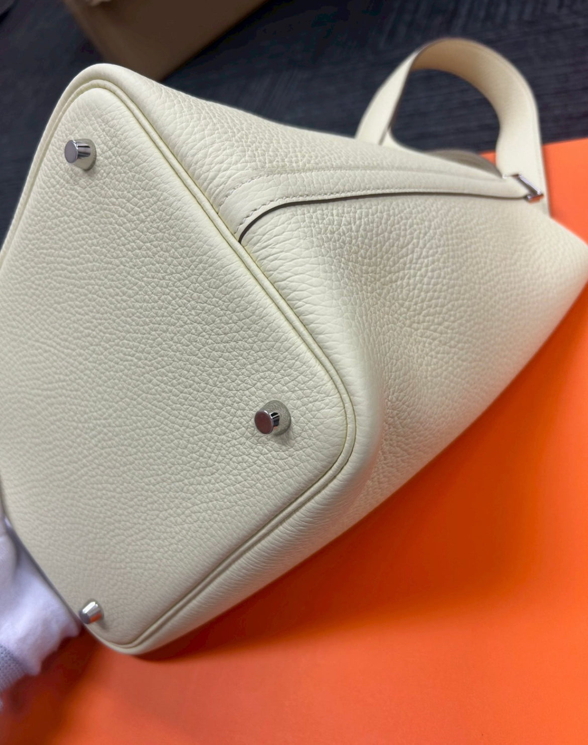 HERMES ピコタンロックMM ジョーヌミルトン　シルバー金具#1215