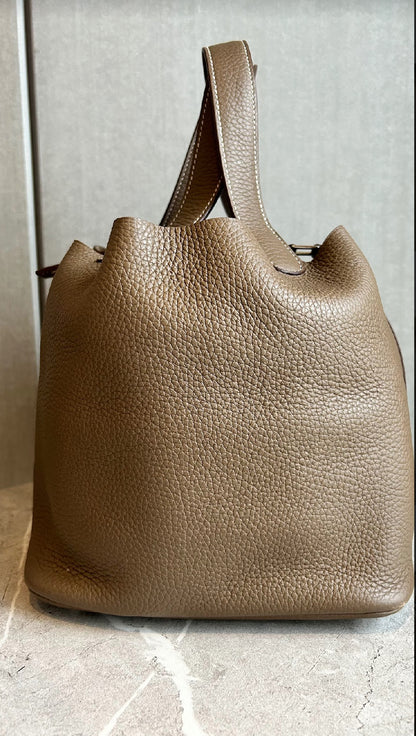 【HERMES】ピコタンロックMM エトゥープ シルバー金具#506