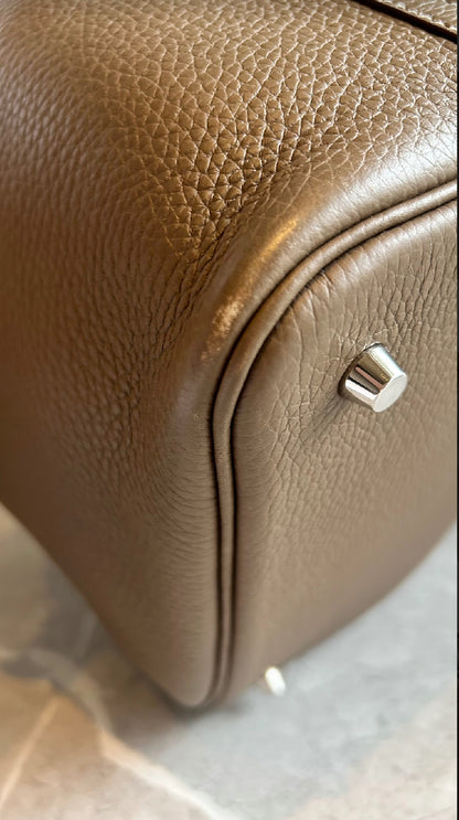 【HERMES】ピコタンロックMM エトゥープ シルバー金具#506
