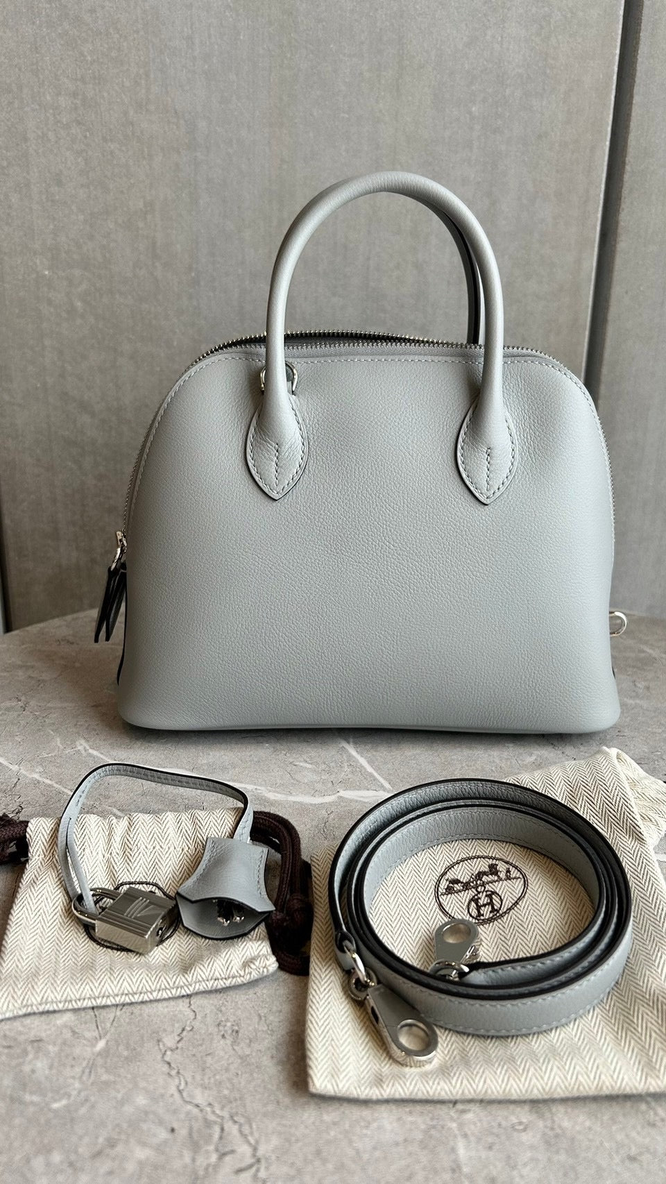 【HERMES】ボリード1923 ブルークラシエ シルバー金具 #669