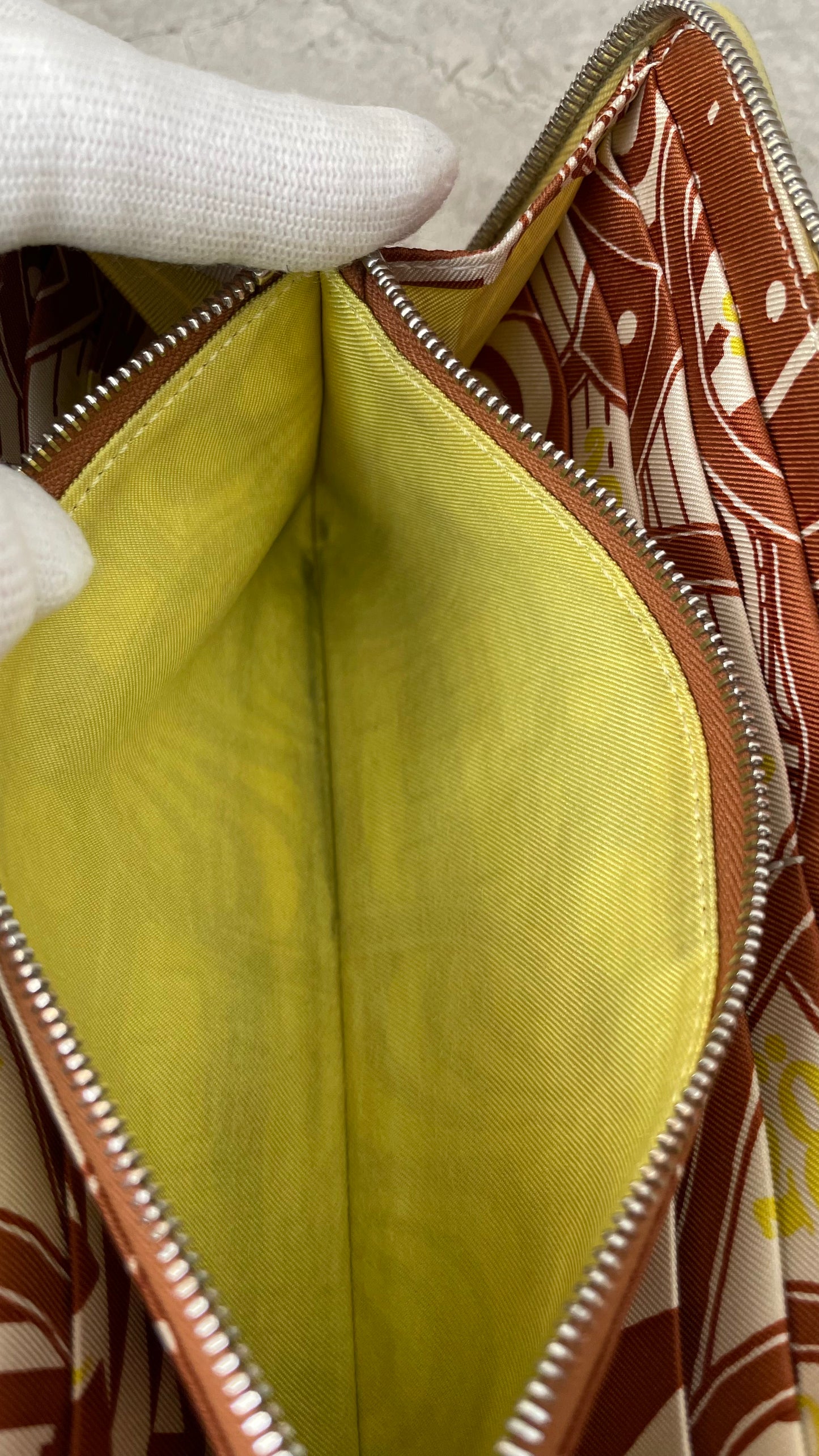 HERMES シルクイン／ロング ライム #2370